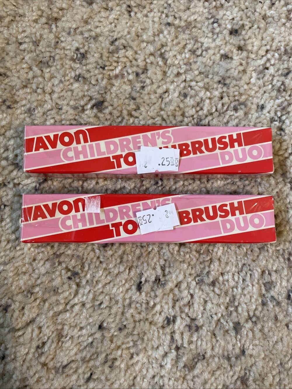Avon Vintage Children’s Toothbrush Duo Sealed Red/white 2 Packs 4 Total